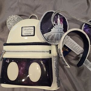 Loungefly Mickey Mouse Main Attraction Space Mountain Backpack And Ears